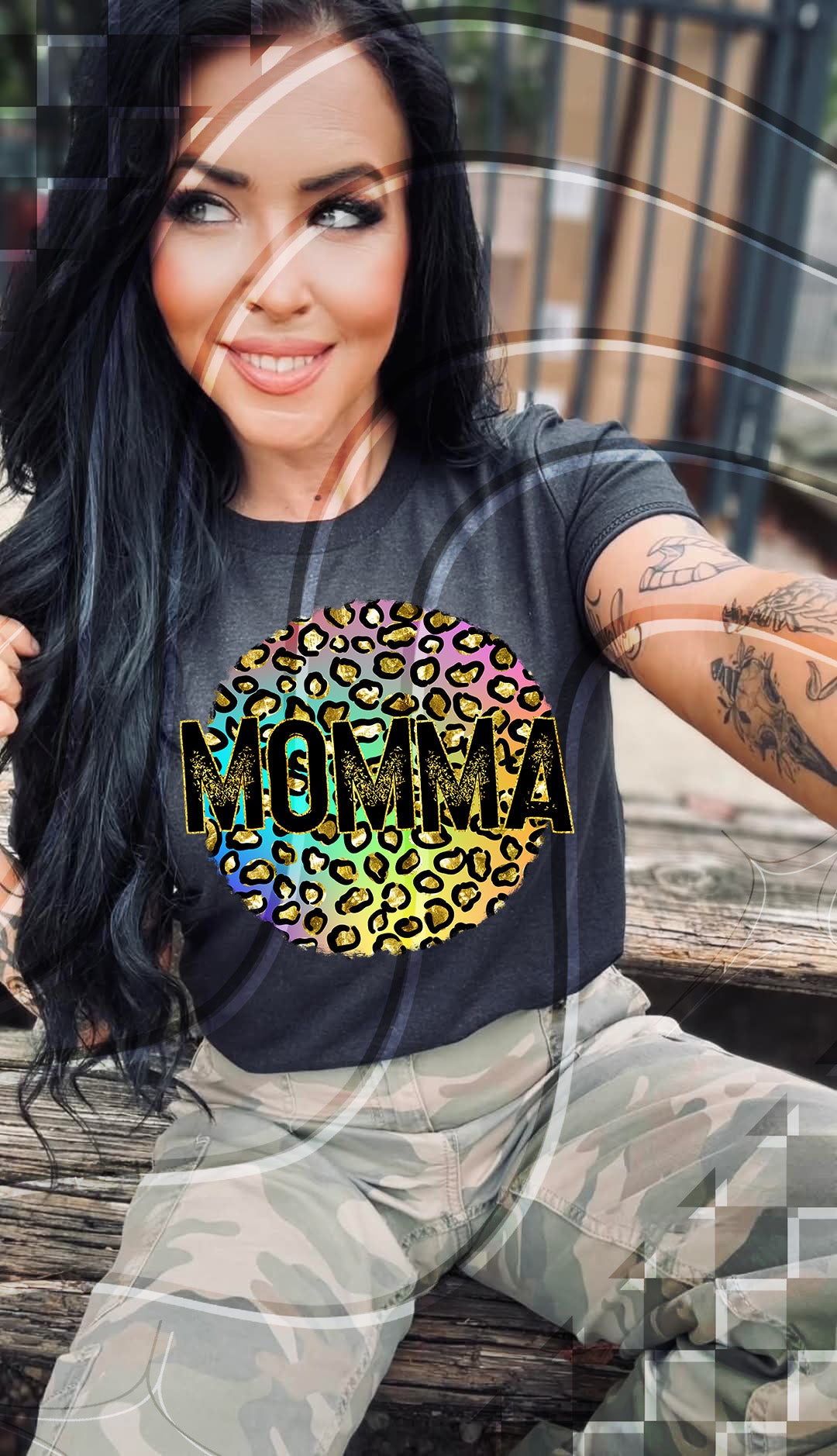 Mama, Gigi,  etc rainbow leopard circle - Digital Download- PNG