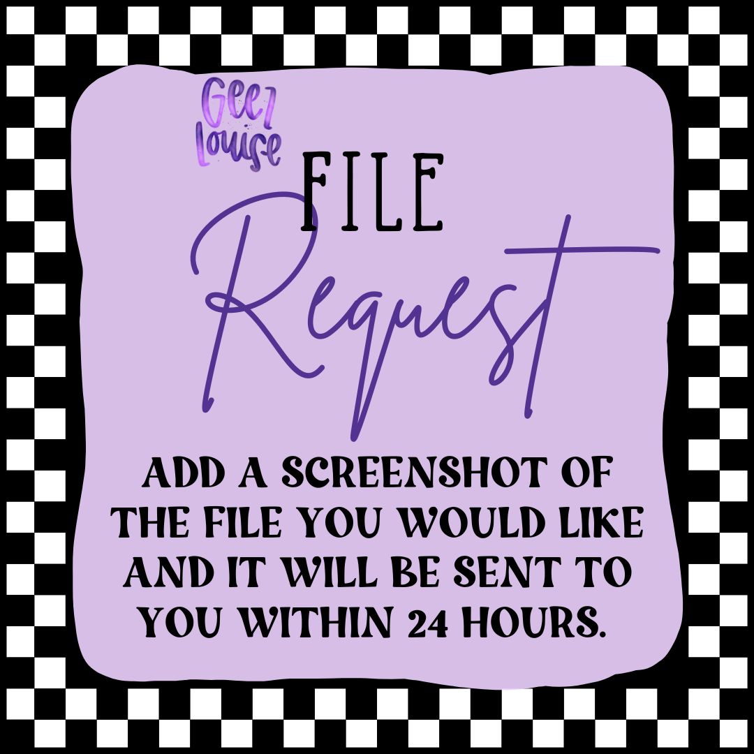 File request for already finished designs- Digital Download- 300 DPI PNG