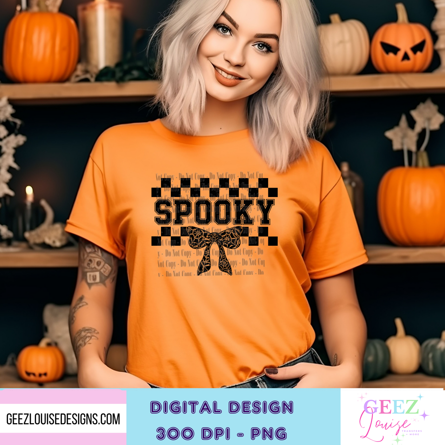 Spooky with bow Halloween - Digital Download- PNG