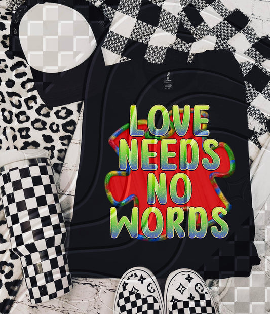 Love needs no Words - Faux Embroidery - Digital Download- PNG