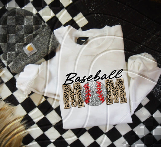 Baseball Mom- faux embroidery - Digital Download- PNG - 300 DPI