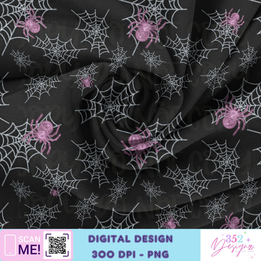 Faux embroidery spider webs - seamless - Digital Download- PNG