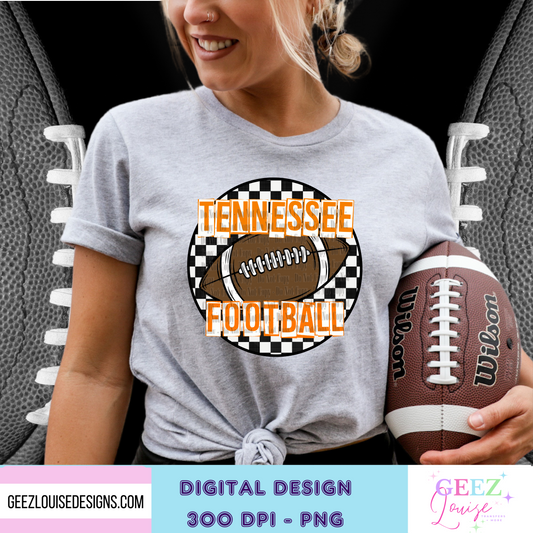 Tennessee checkered football - Digital Download- PNG