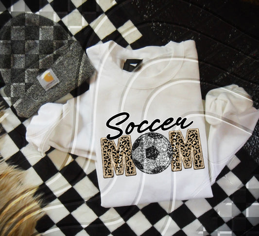 Soccer Mom- faux embroidery - Digital Download- PNG - 300 DPI