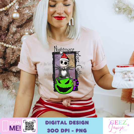 nightmare before coffee - Digital Download- PNG