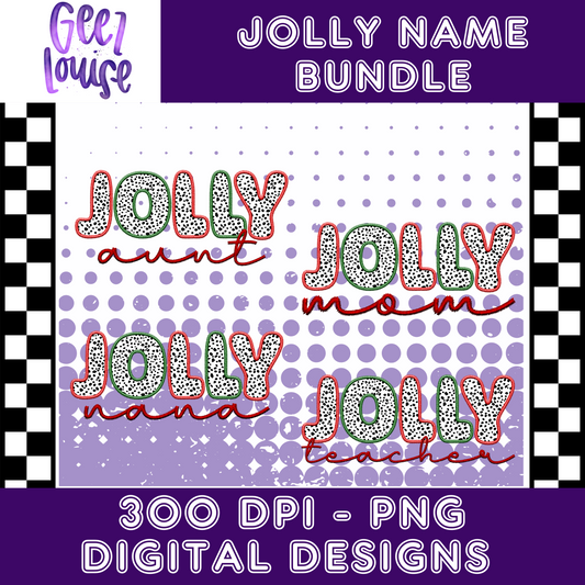 Jolly name bundle/drive- christmas  - Digital Download- PNG