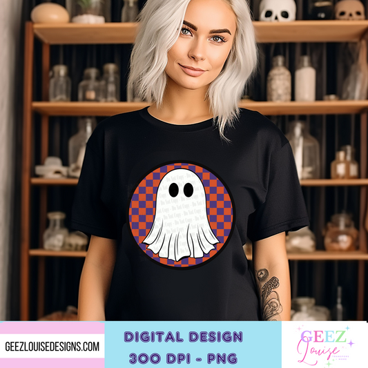 Ghost with checkerboard Halloween - Digital Download- PNG