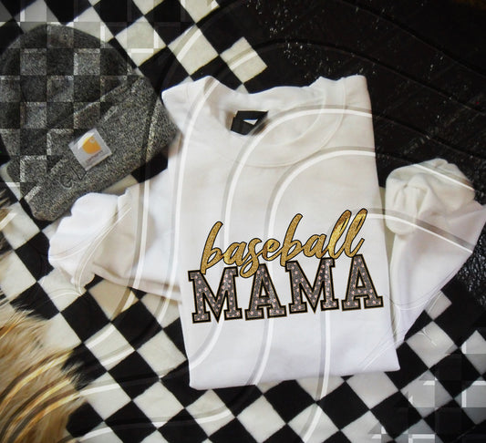 Baseball Mama - Faux Embroidery - Digital Download- PNG