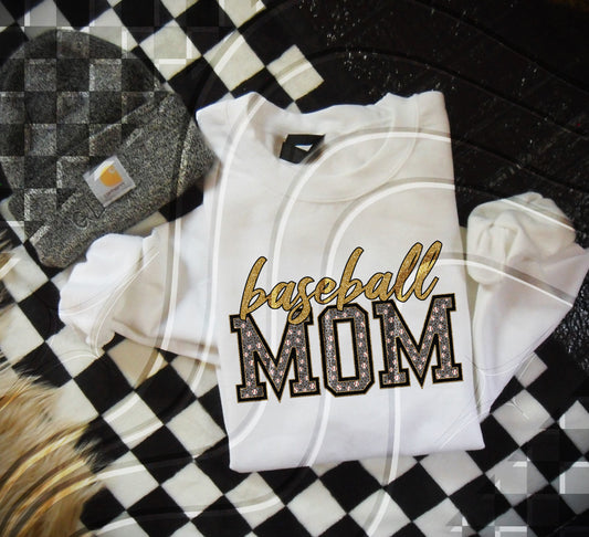 Baseball Mom - Faux Embroidery - Digital Download- PNG