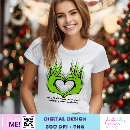 Gman heart hands Christmas  - Digital Download- PNG