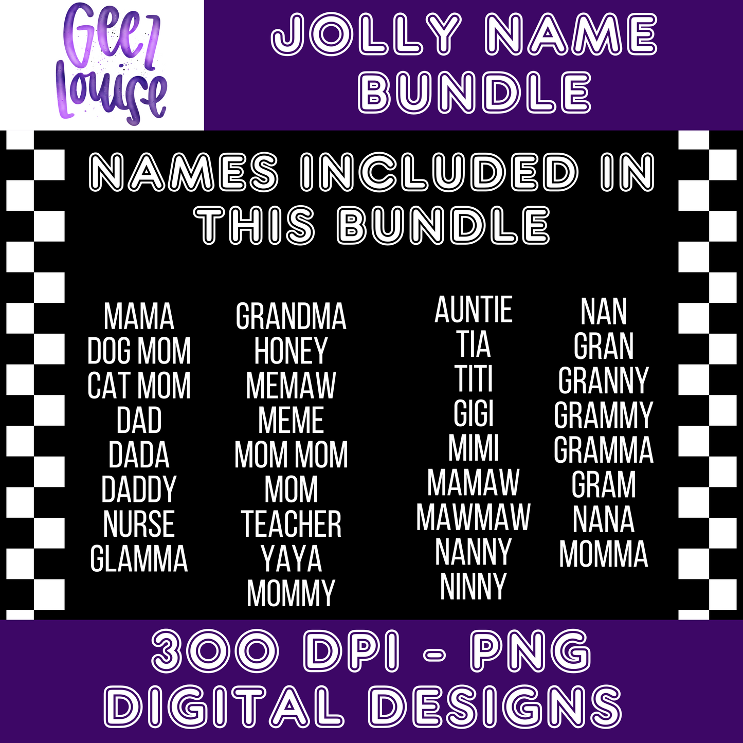 Jolly name bundle/drive- christmas  - Digital Download- PNG