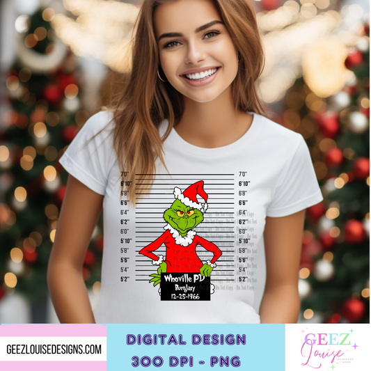 mugshot gman Christmas  - Digital Download- PNG