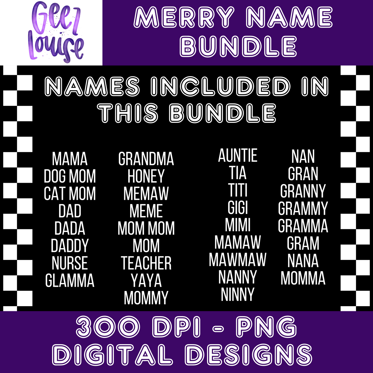 Merry name bundle/drive- christmas  - Digital Download- PNG