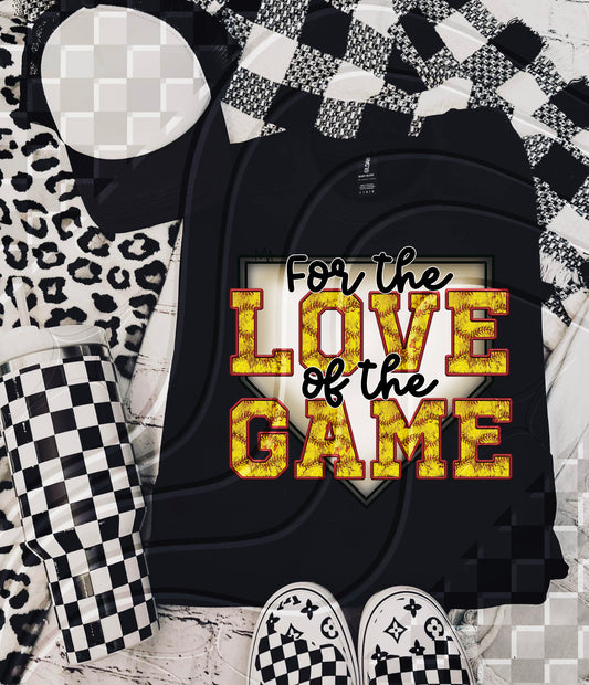 For the love of the game Softball - Faux Embroidery - Digital Download- PNG