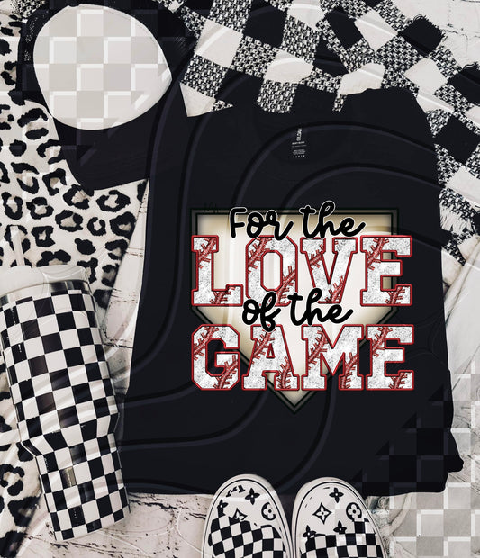 For the love of the game Baseball - Faux Embroidery - Digital Download- PNG