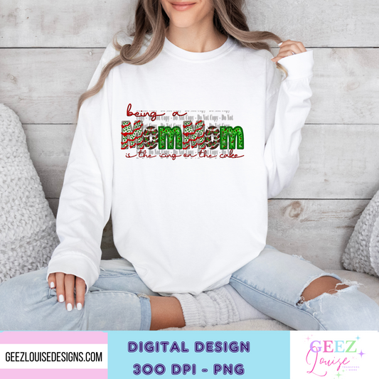 being a Mommom is the icing on the cake Christmas  - Digital Download- PNG