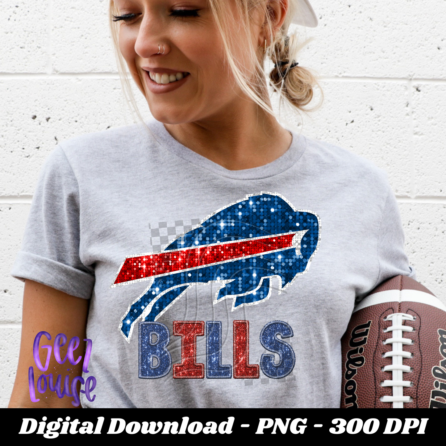 Buffalo - football- Faux sequin -  Digital Download- PNG