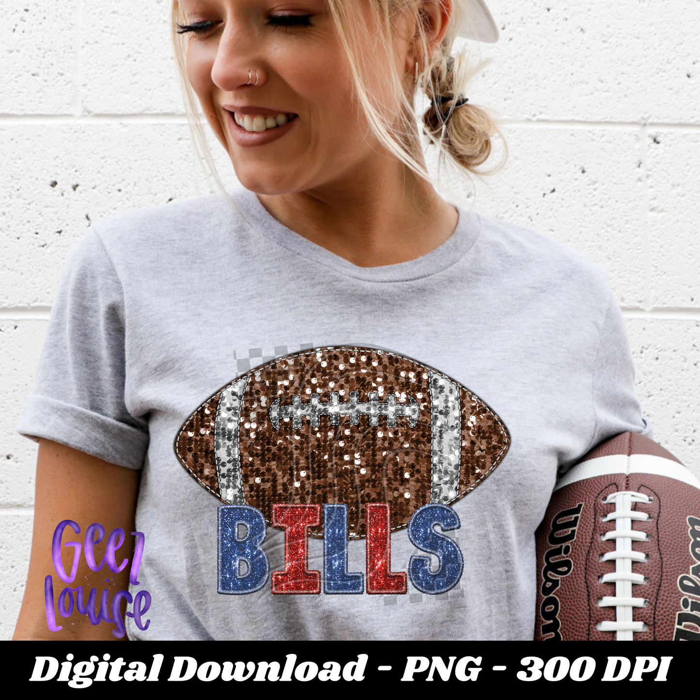 Buffalo - football- Faux sequin -  Digital Download- PNG