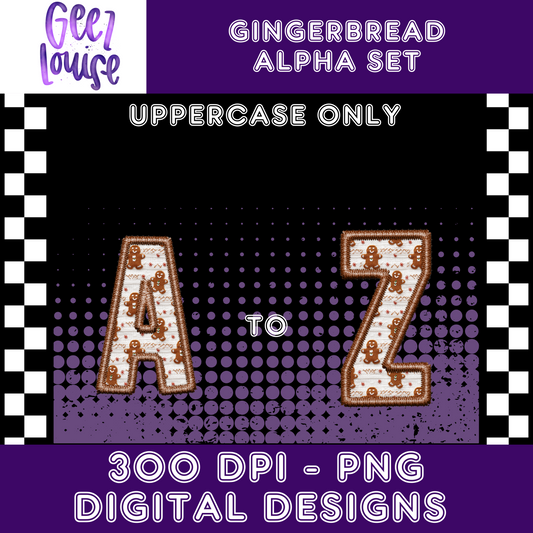 Gingerbread- Alpha Set- Digital Download- PNG