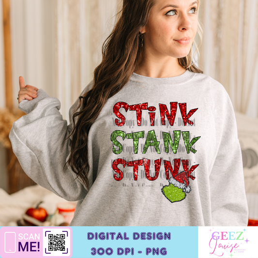 Stink stunk Christmas  sequin - Digital Download- PNG