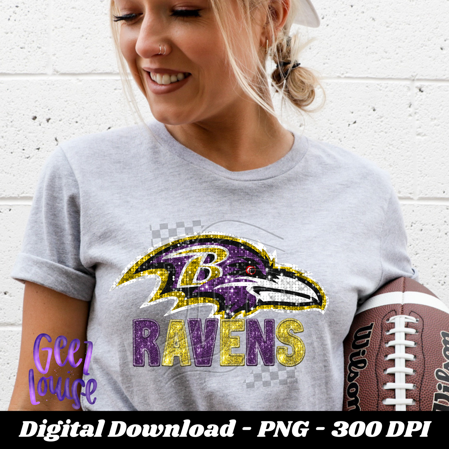 Ravens  - football- Faux sequin embroidery- Digital Download- PNG