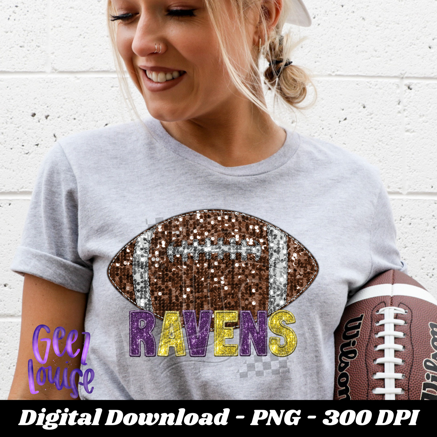 Ravens  - football- Faux sequin embroidery- Digital Download- PNG