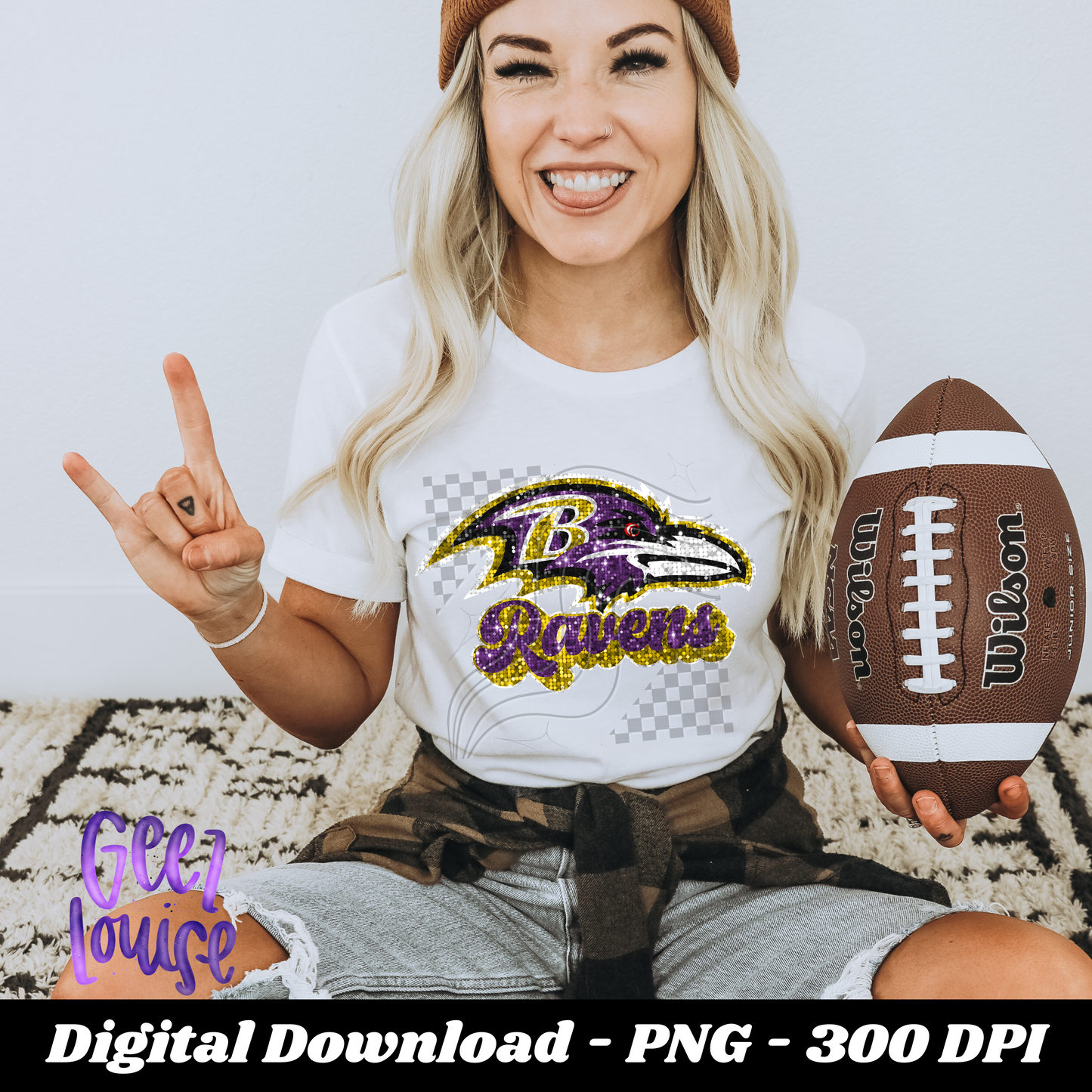 Ravens  - football- Faux sequin embroidery- Digital Download- PNG