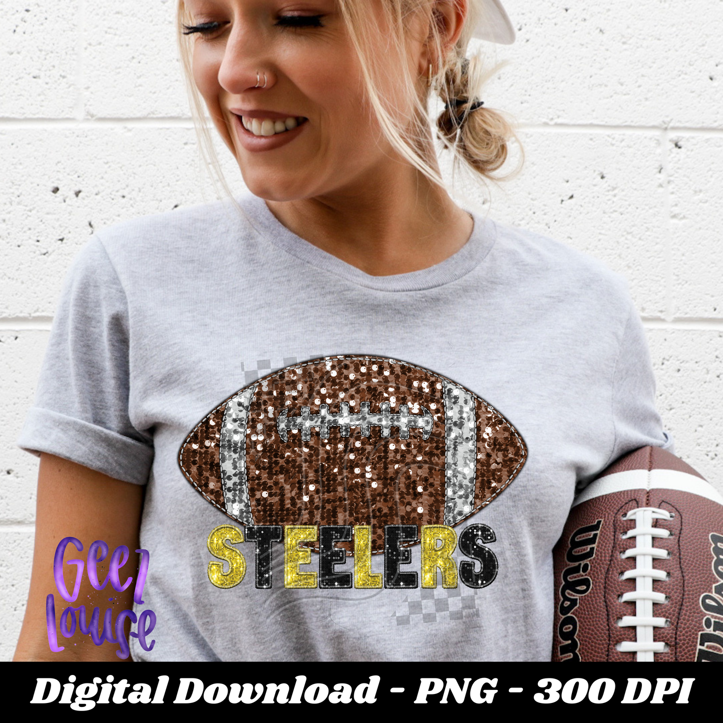 Pittsburgh - football- Faux sequin -  Digital Download- PNG