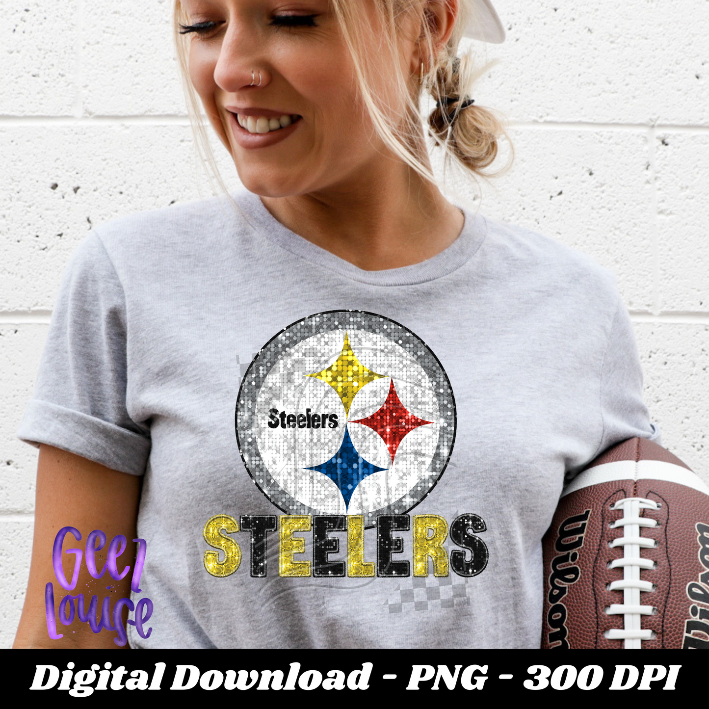 Pittsburgh - football- Faux sequin -  Digital Download- PNG