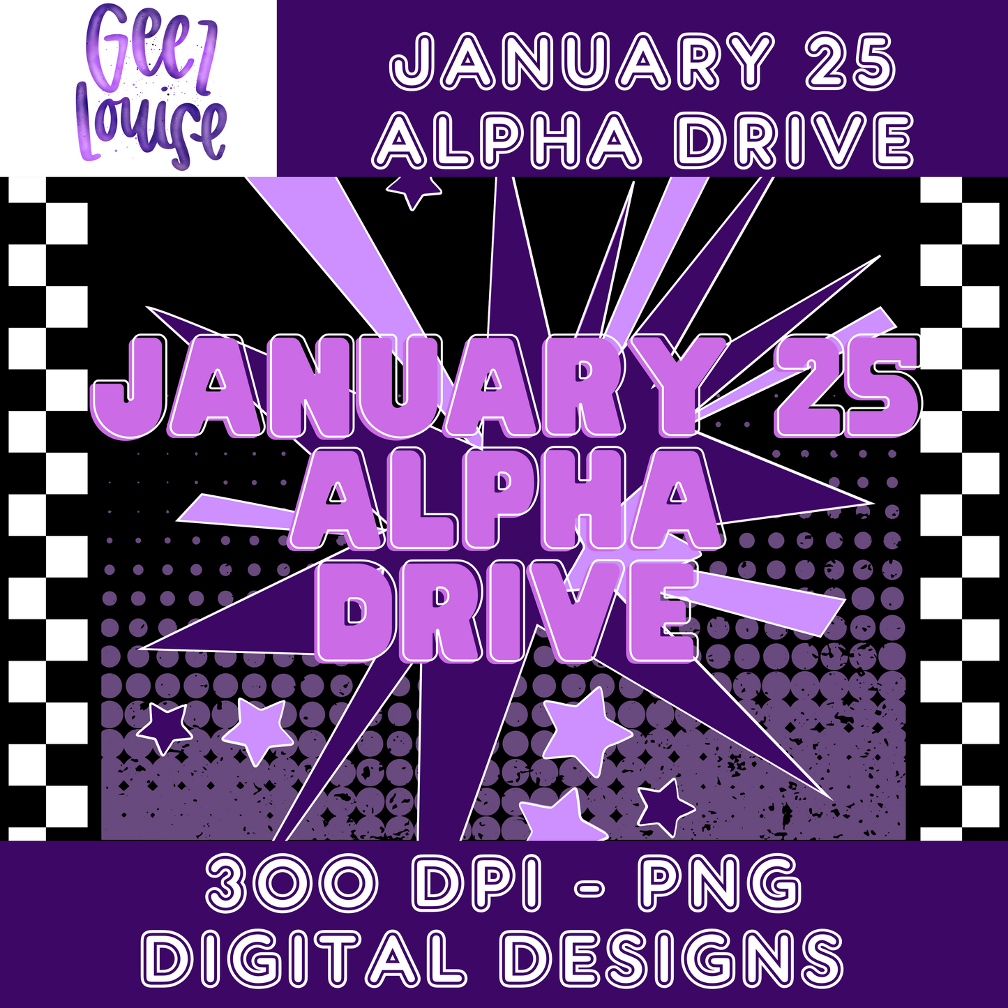 January 2025 Alpha Drive - Digital Download- PNG