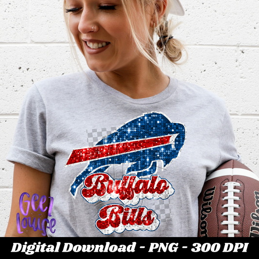 Buffalo - football- Faux sequin -  Digital Download- PNG