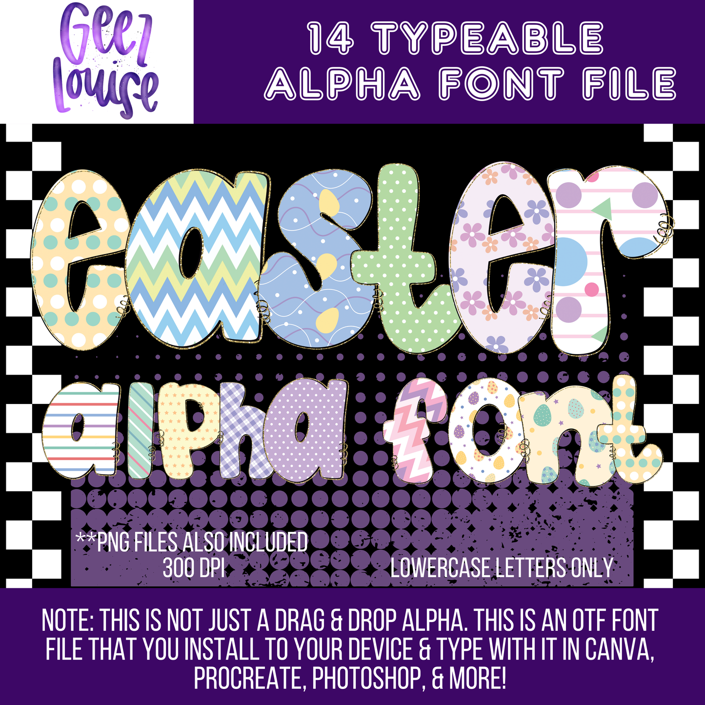 Easter bundle - TYPEABLE OTF Font - Alpha Set - Digital Download- PNG