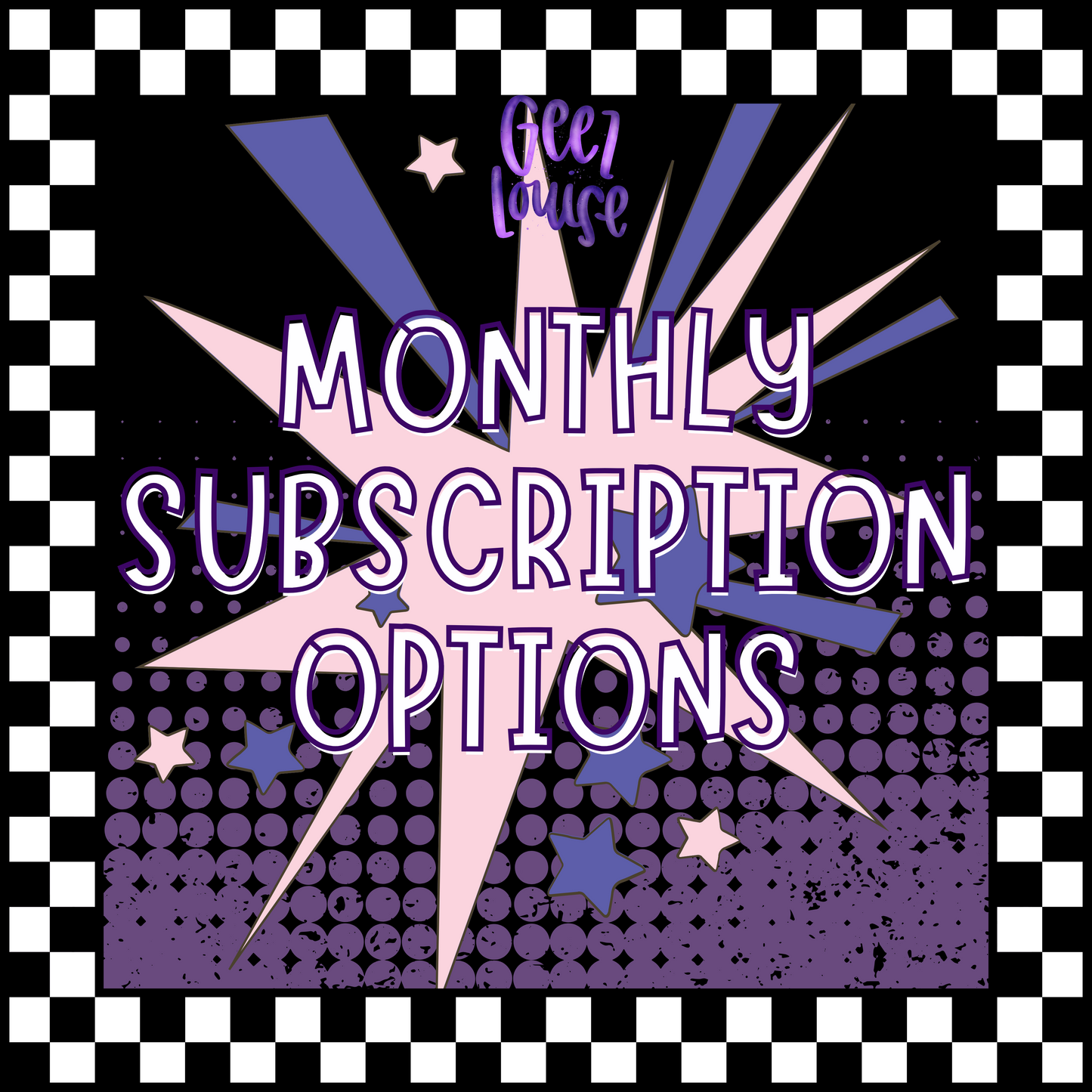 Monthly Subscription Drive Options- Digital Download- PNG