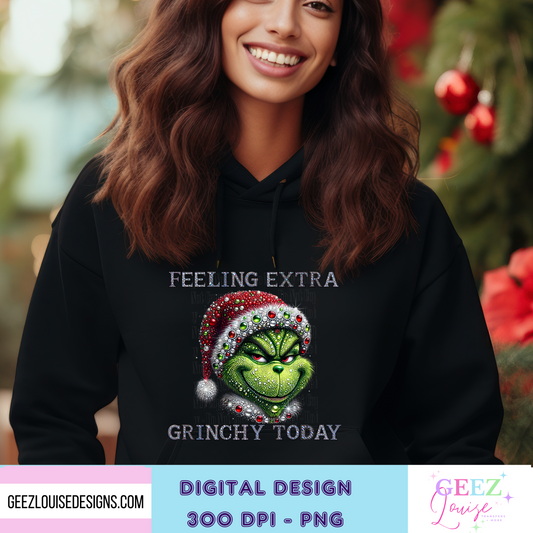 Feeling extra Christmas faux rhinestone - Digital Download- PNG