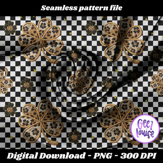 Gold Clover Seamless pattern - Digital Download- PNG