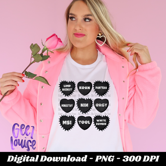 Grungy Hearts- Valentine's - Digital Download- PNG