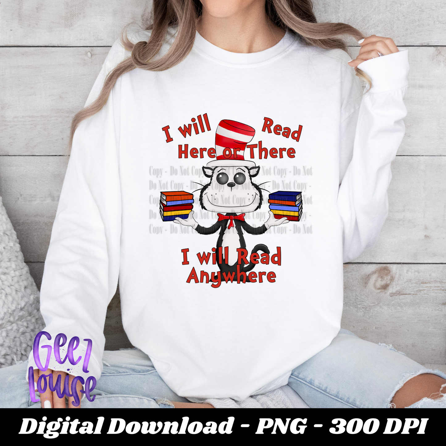 I will read here or there - Digital Download- PNG