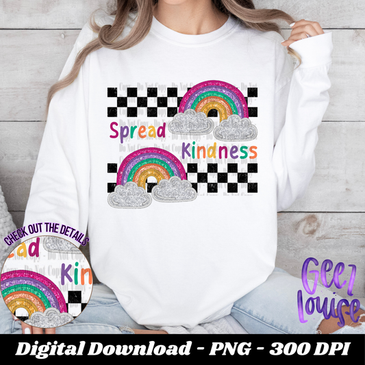 Spread Kindness- faux embroidery - Digital Download- PNG