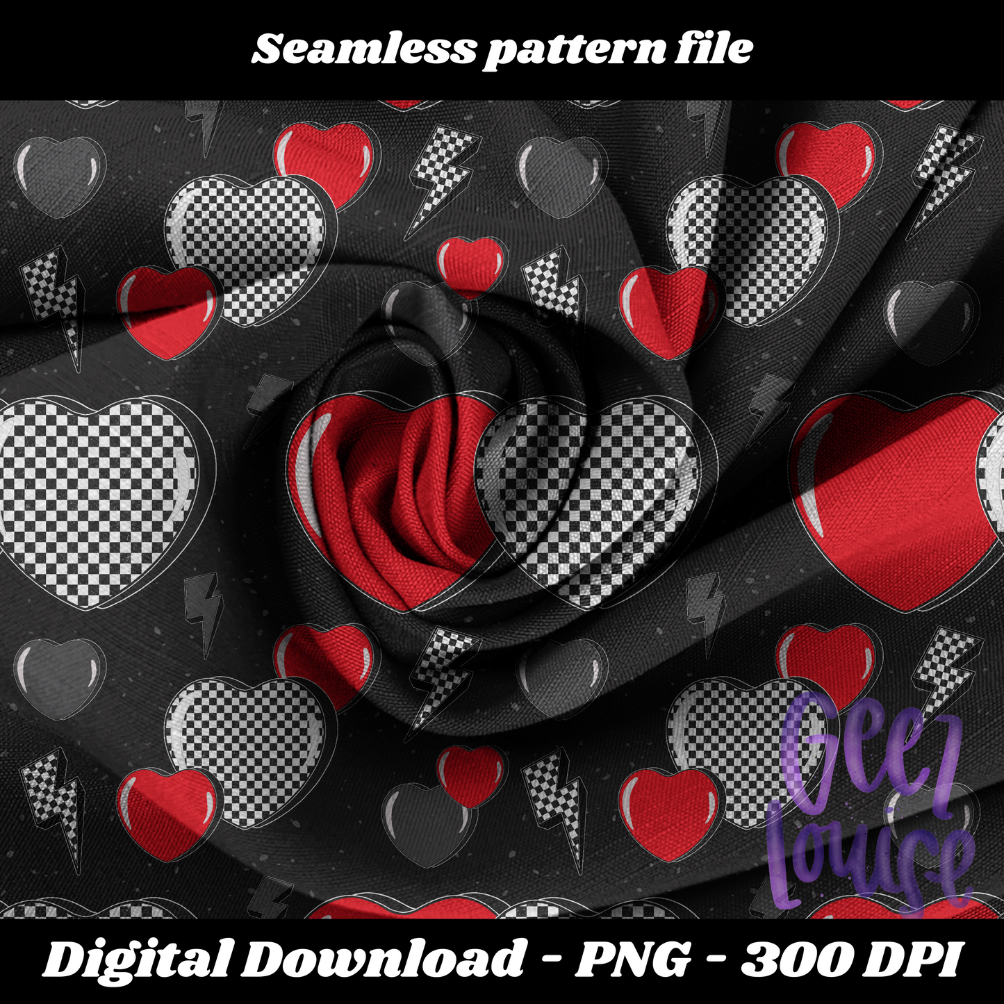 Too Heart to Handle Seamless pattern - Valentine's - Digital Download- PNG