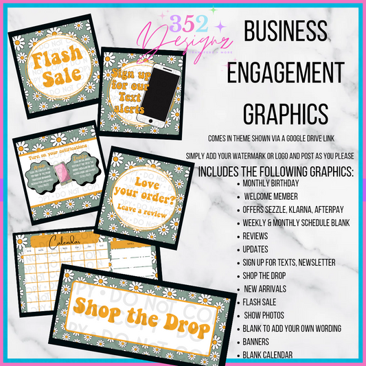 Daisy business engagement graphic drive- Digital Download- PNG